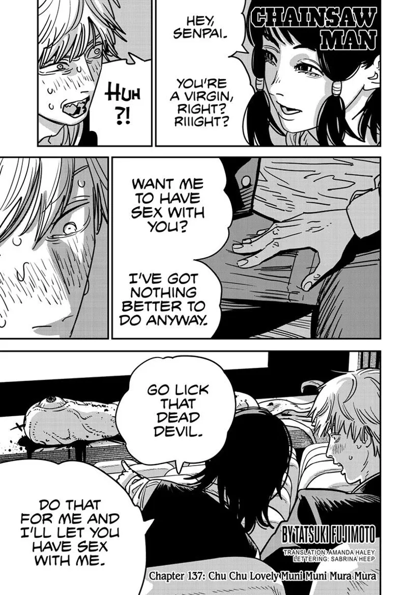 Chainsaw Man Chapter 137 page 1 - Chapter 137: Chu Chu Lovely Muni Muni Mura Mura