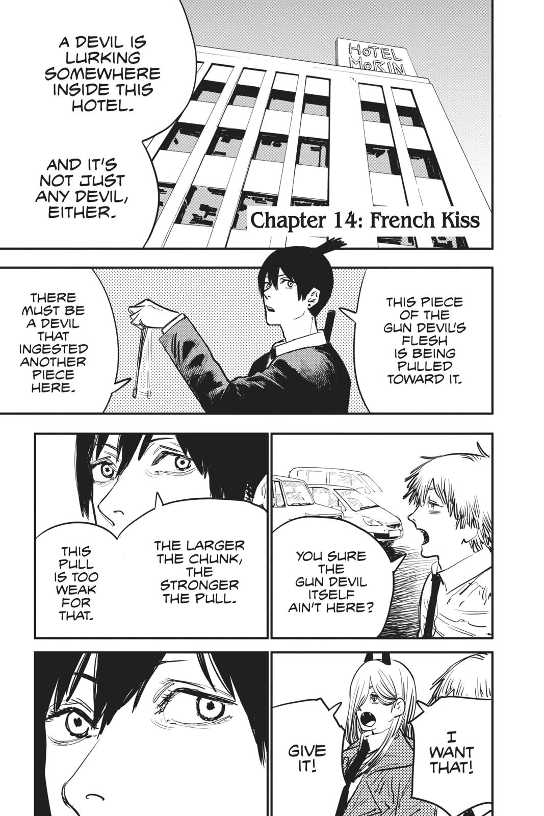 Chainsaw Man Chapter 14 page 1 - Chapter 14: French Kiss