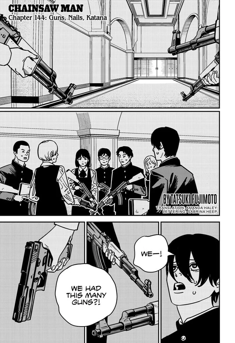 Chainsaw Man Chapter 144 page 1 - Chapter 144: Guns, Nails, Katana