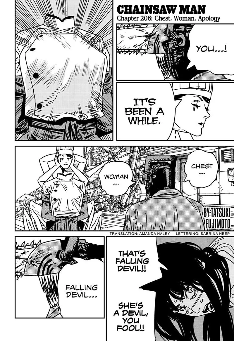 Chainsaw Man Chapter 206 page 1 - Chapter 206: Chest, Woman, Apology