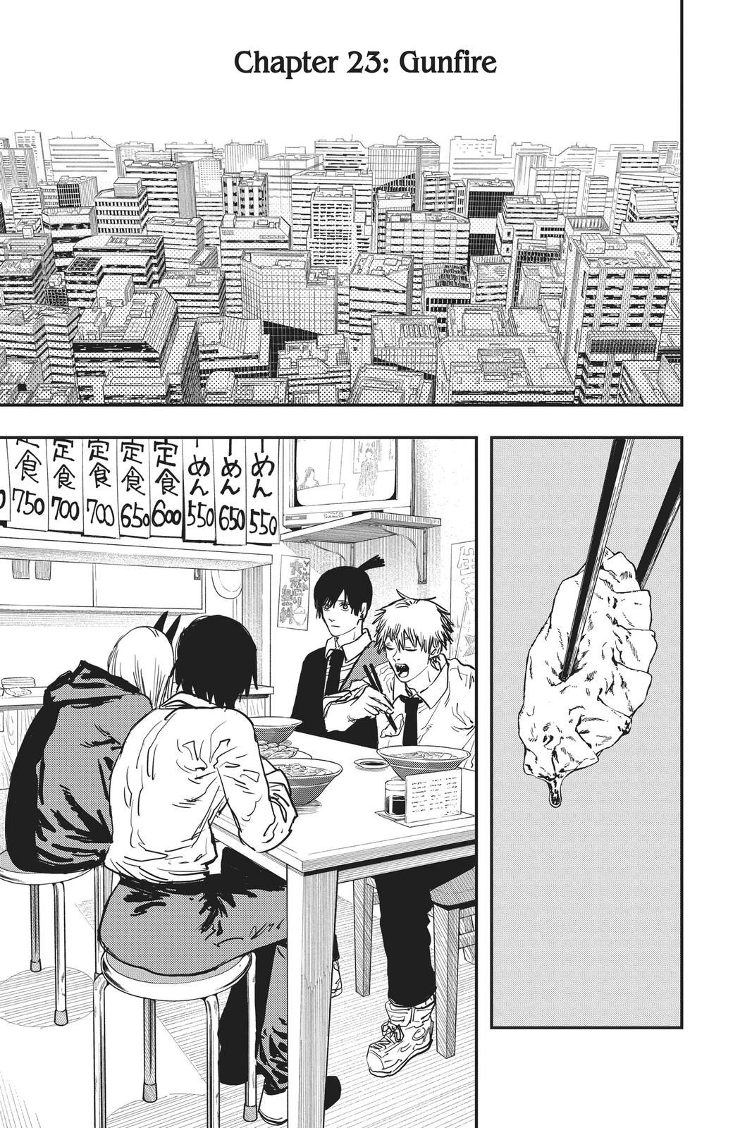 Chainsaw Man Chapter 23 page 1 - Chapter 23: Gunfire