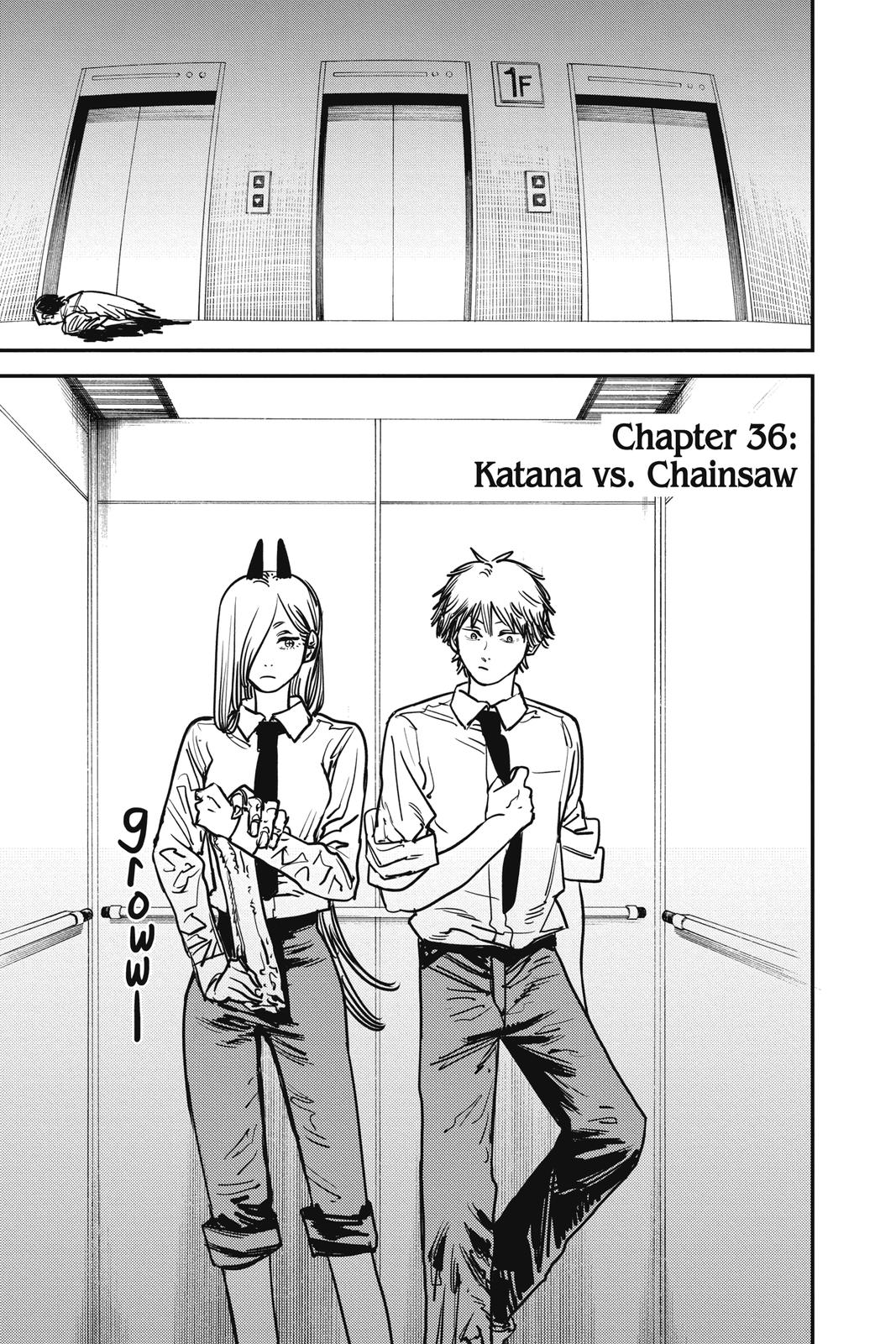 Chainsaw Man Chapter 36 page 1 - Chapter 36: Katana vs. Chainsaw