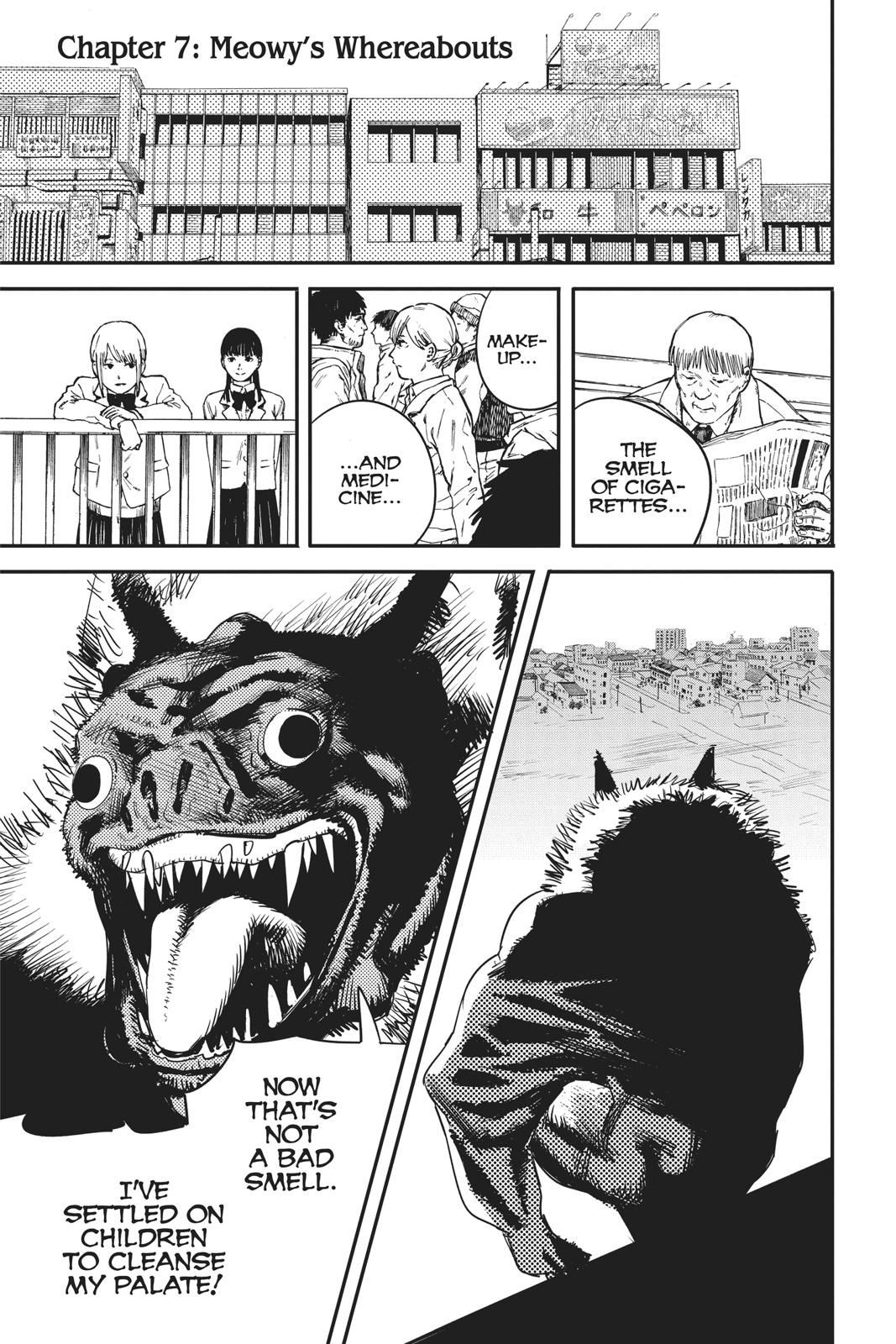 Chainsaw Man Chapter 7 page 1 - Chapter 7: Meowy's Whereabouts