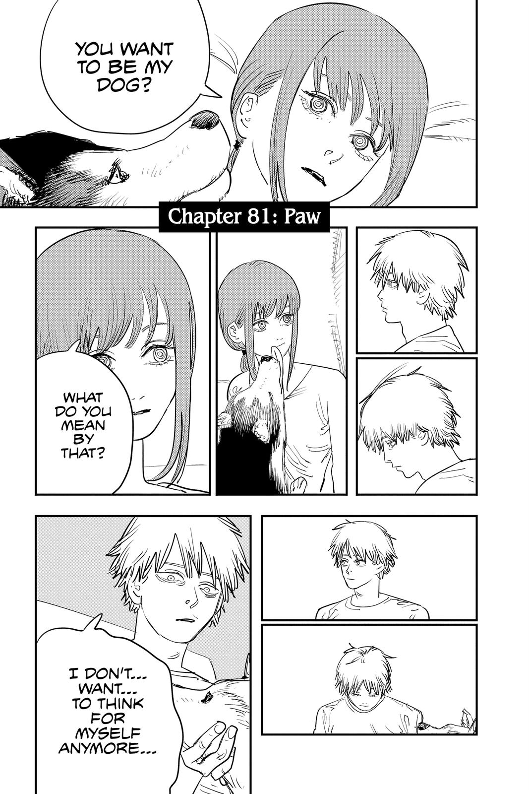 Chainsaw Man Chapter 81 page 1 - Chapter 81: Paw