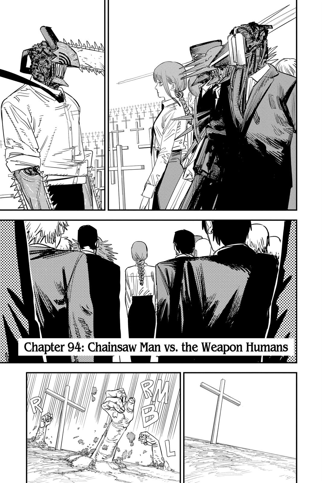 Chainsaw Man Chapter 94 page 1 - Chapter 94: Chainsaw Man vs. the Weapon Humans