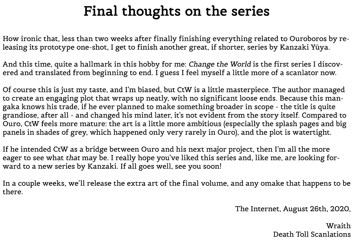 Change the World (KANZAKI Yuuya) Chapter 25 page 41 - Chapter 25: Change the World [END]