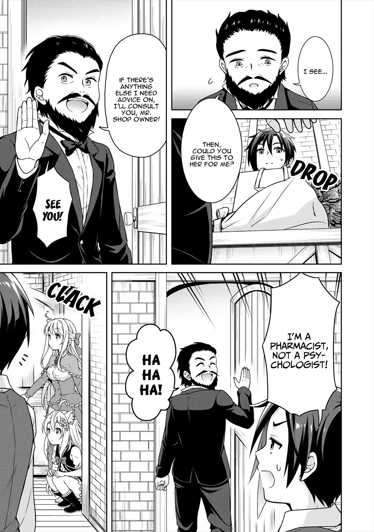 Cheat Pharmacist's Slow Life: Making a Drugstore in Another World Chapter 19 page 4 - Chapter 19: Natural Enemies? Workmates? Friends?