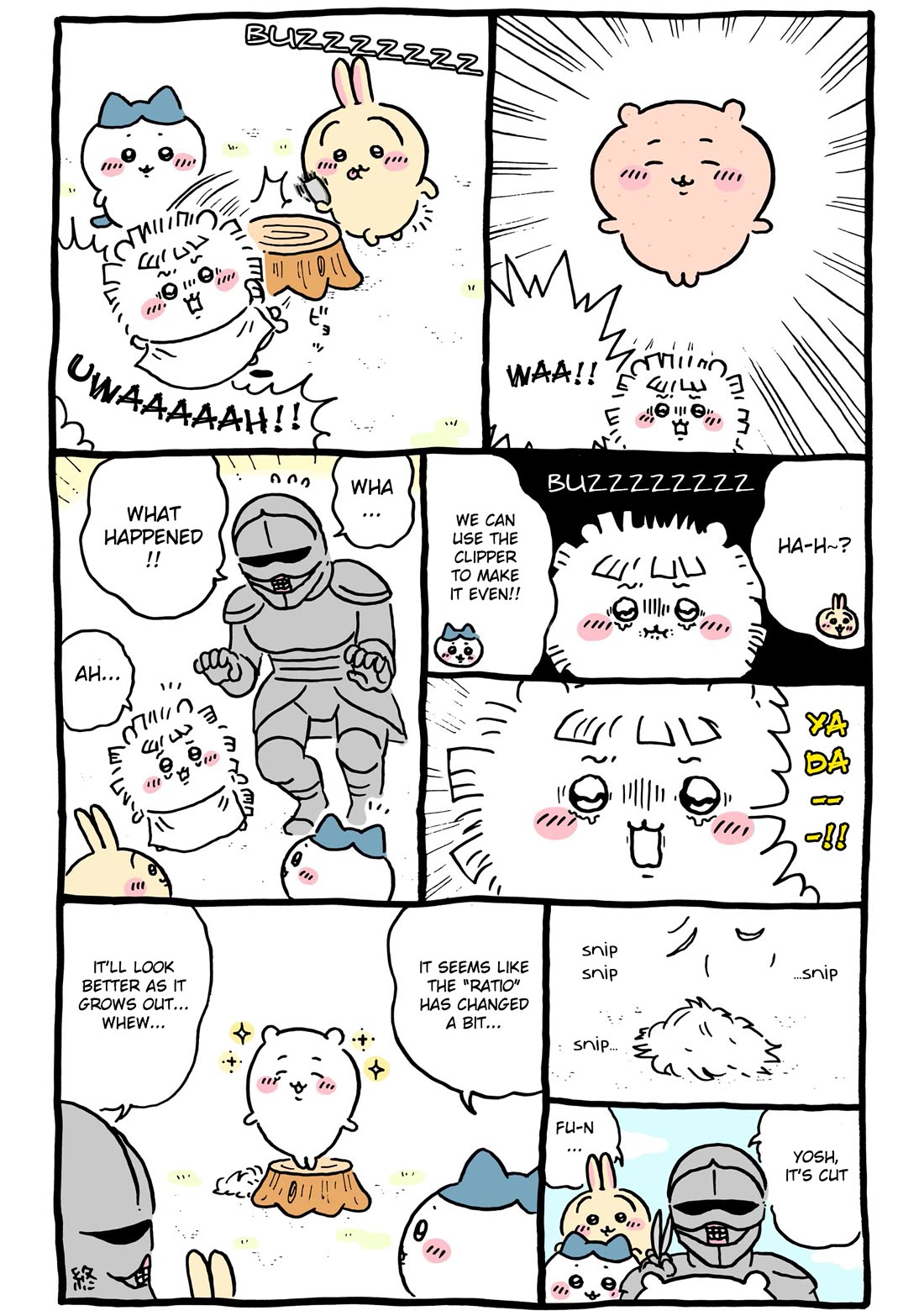 Chiikawa: Nanka Chiisakute Kawaii Yatsu Chapter 116 page 4 - Chapter 116: Cropped Hair