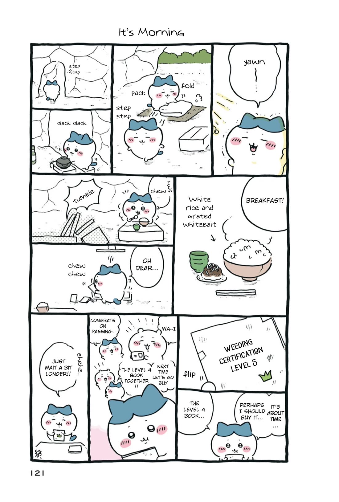 Chiikawa: Nanka Chiisakute Kawaii Yatsu Chapter 72 page 1 - Chapter 72: A Day in the Life of Hachiware
