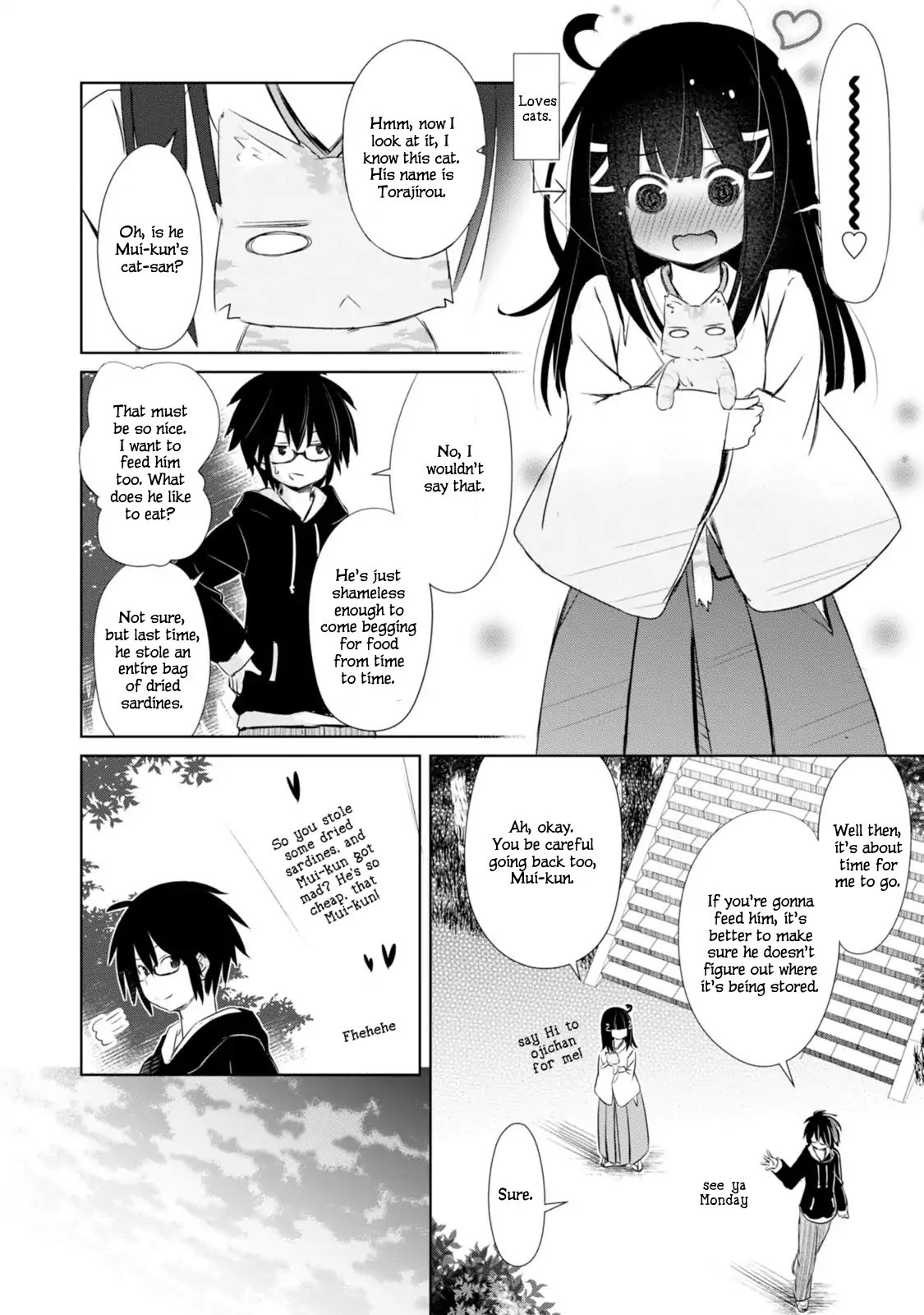 ChinChin KemoKemo Chapter 2 page 7 - Chapter 2: Kinjyo no Miko-san ga Yaseizenkaisigite Tenioenai Hanashi "The Story of Neighborhood Shrine Maiden Who Became Impossible to Handle by Becoming Animalistic."