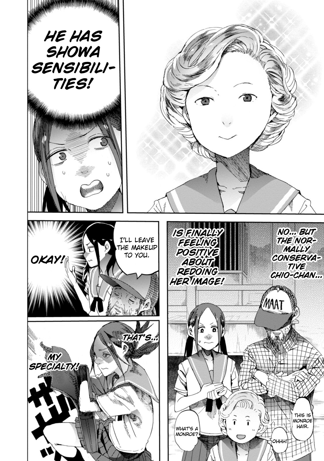Chio-chan no Tsuugakuro Chapter 18 page 14 - Chapter 18: Chio-chan Changes Her Image