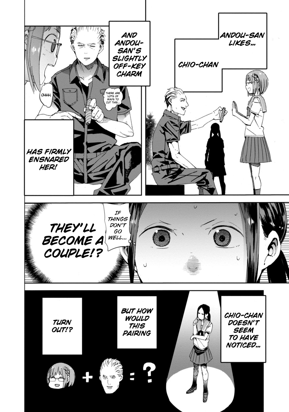 Chio-chan no Tsuugakuro Chapter 19 page 12 - Chapter 19: Flat Cut