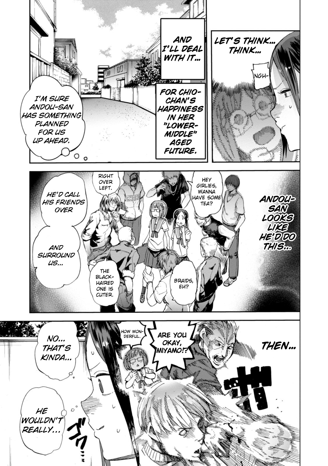 Chio-chan no Tsuugakuro Chapter 19 page 17 - Chapter 19: Flat Cut