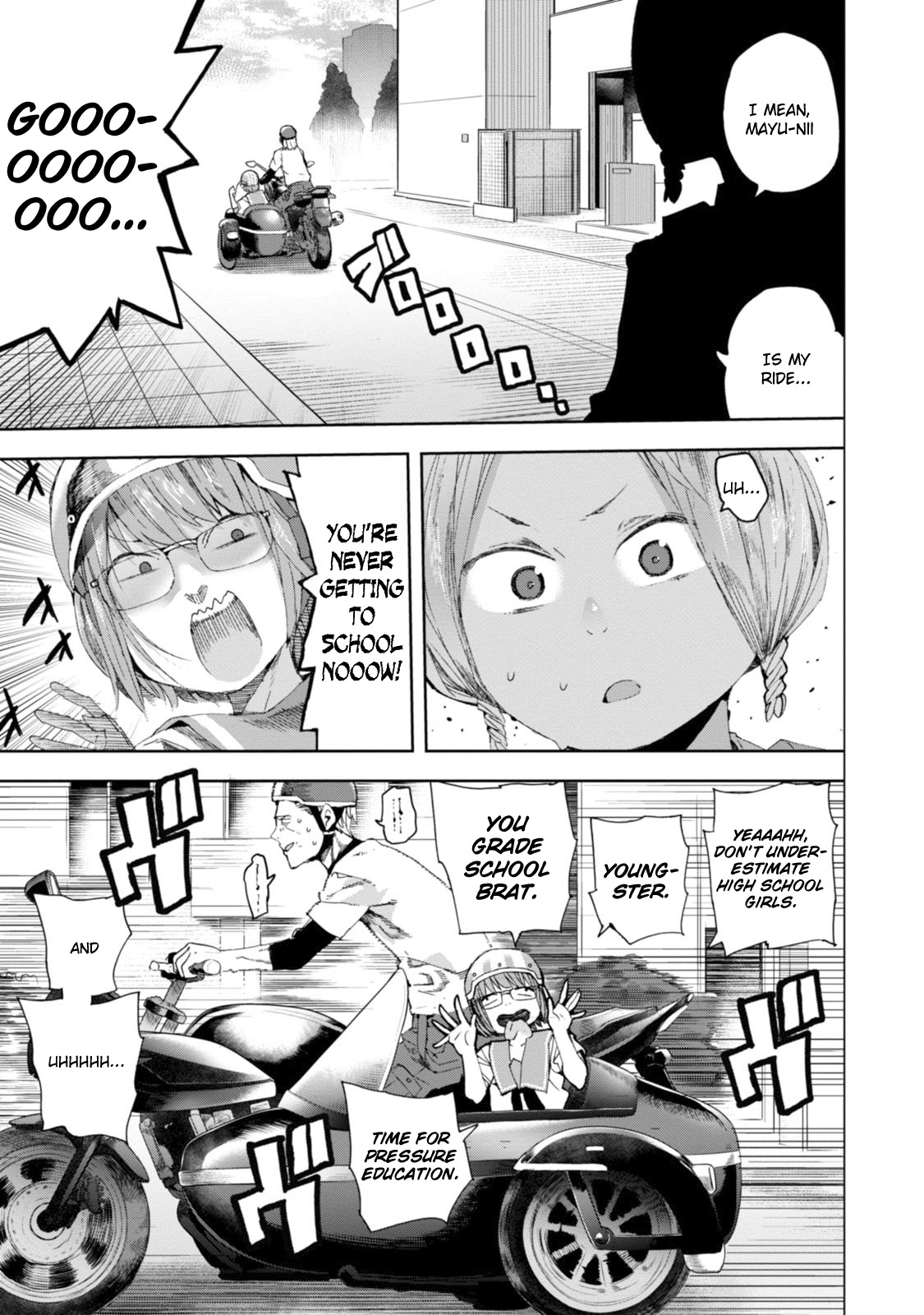 Chio-chan no Tsuugakuro Chapter 29 page 17 - Chapter 29: Andou-san and The Sidecar
