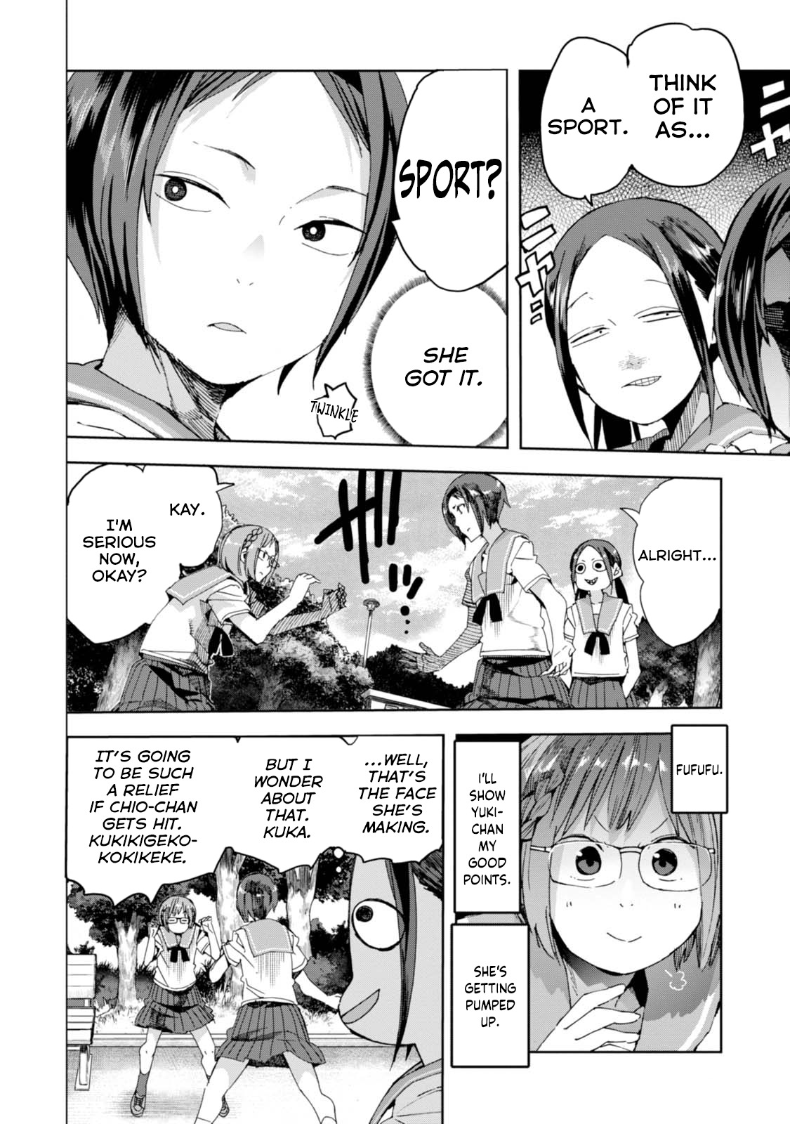 Chio-chan no Tsuugakuro Chapter 32 page 14 - Chapter 32: Bloodlust