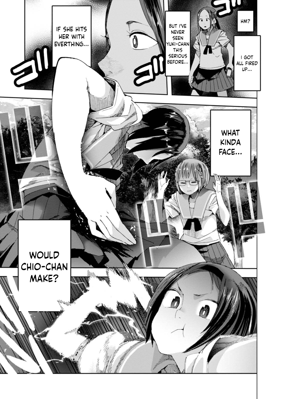 Chio-chan no Tsuugakuro Chapter 32 page 15 - Chapter 32: Bloodlust