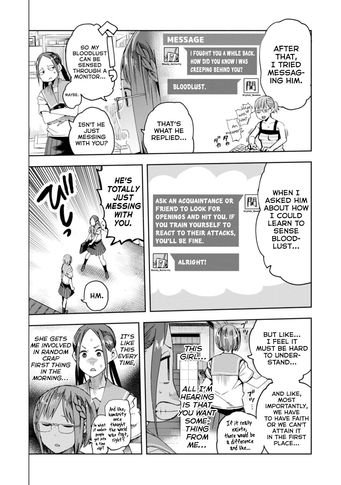 Chio-chan no Tsuugakuro Chapter 32 page 4 - Chapter 32: Bloodlust