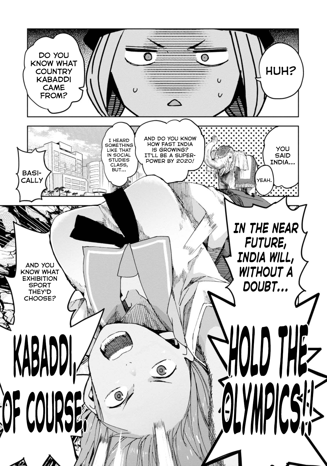 Chio-chan no Tsuugakuro Chapter 36 page 23 - Chapter 36: Chiharu, Kushitori-san, and Abhimanyu