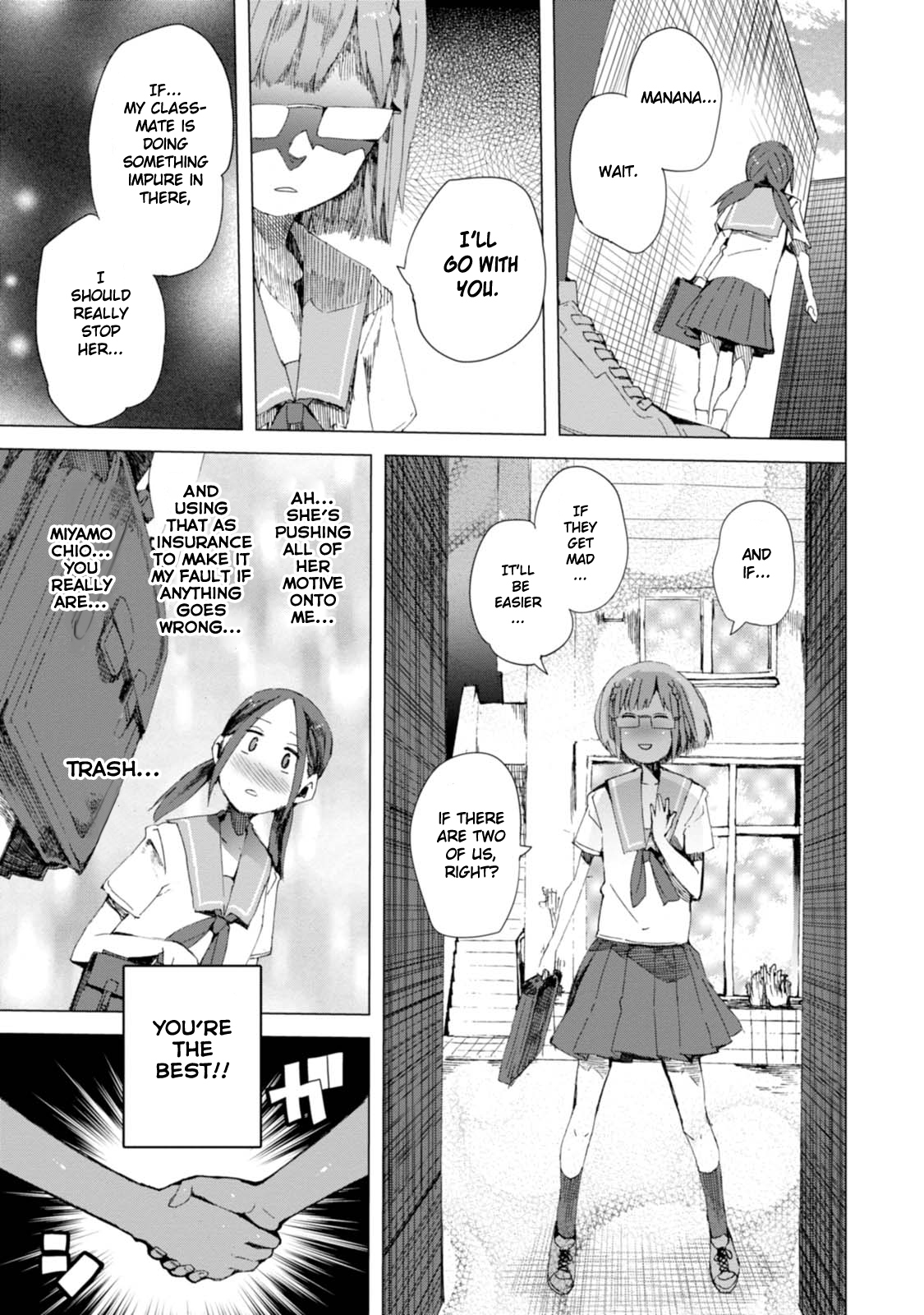 Chio-chan no Tsuugakuro Chapter 4 page 13 - Chapter 4: Manana, O-toro and Me.