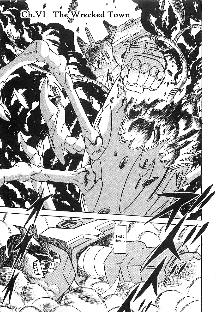 Chojuu Kishin Dancouga Burn Chapter 6.2 page 1 - Chapter 6 v2 : The Wrecked Town