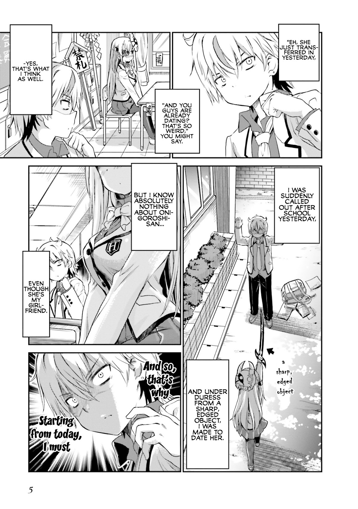 Choroidesuyo Onigoroshi-san! Chapter 1 page 5 - Chapter 1: Onigoroshi-san Who Sits Next to Me