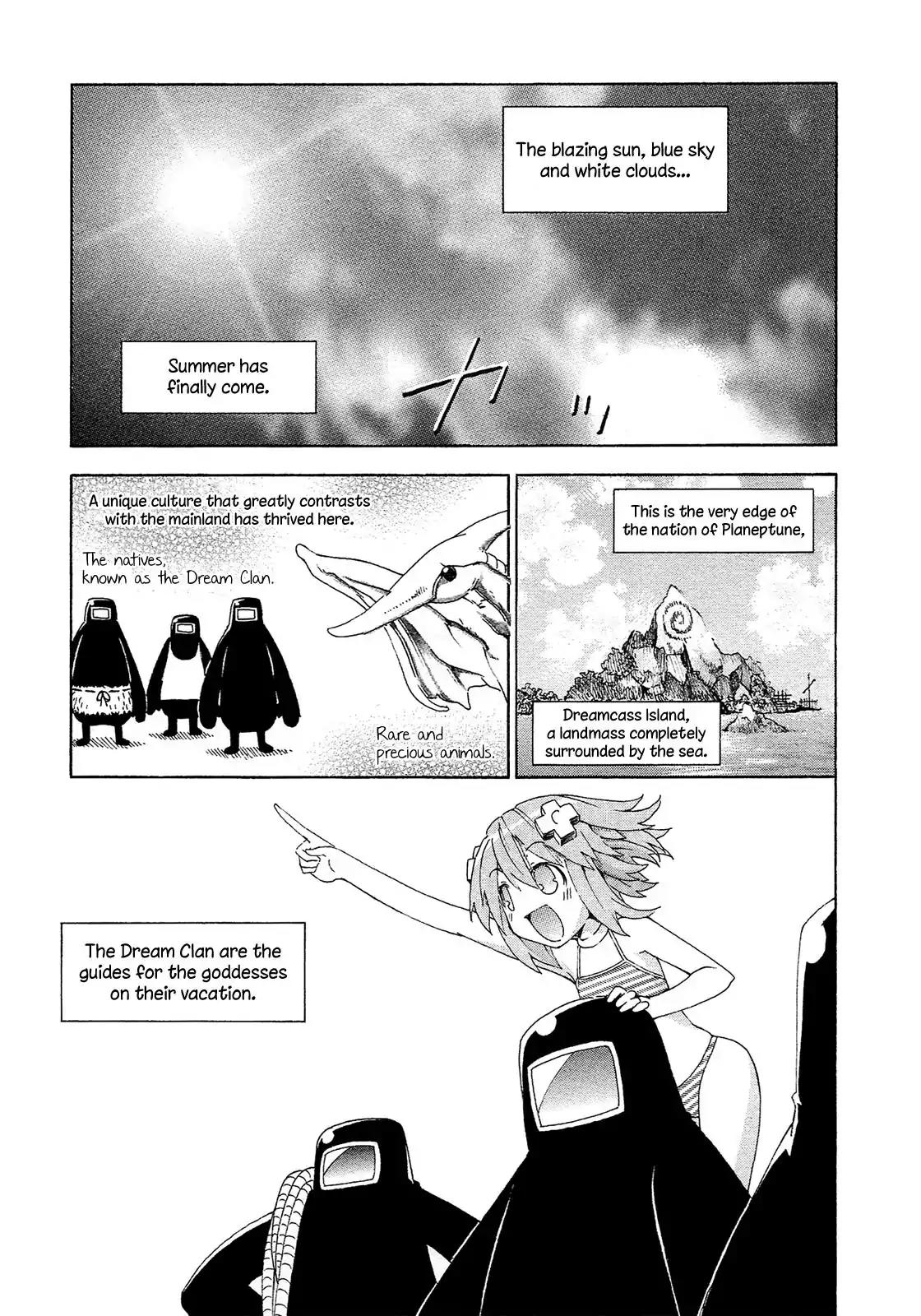 Choujigen Game Neptune - Megami Tsuushin Chapter 10 page 1 - Chapter 10: A Midsummer Night on Dreamcass Island