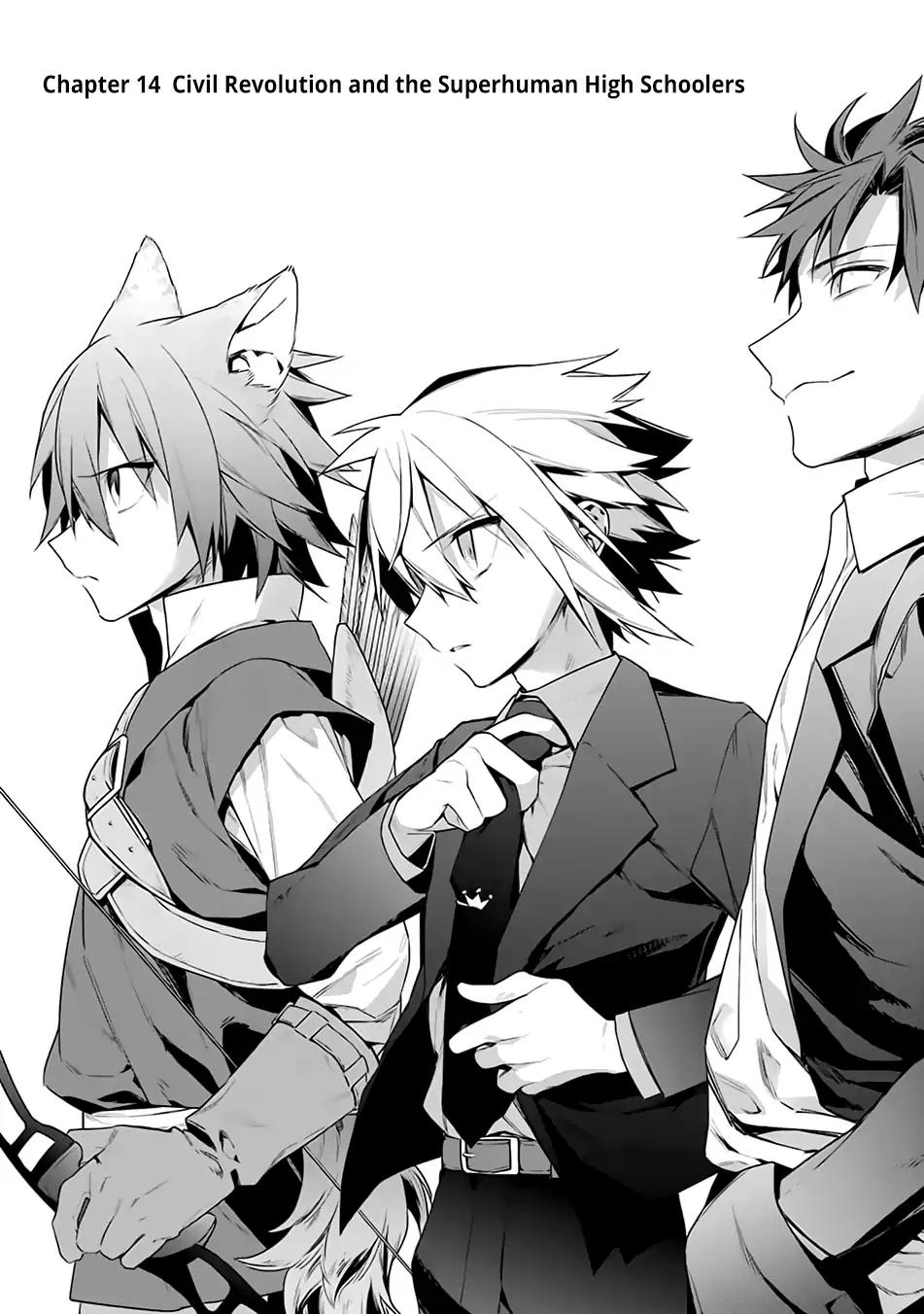 Choujin Koukousei-tachi wa Isekai demo Yoyuu de Ikinuku you desu! Chapter 14 page 2 - Chapter 14: Civil Revolution and the Superhuman High Schoolers