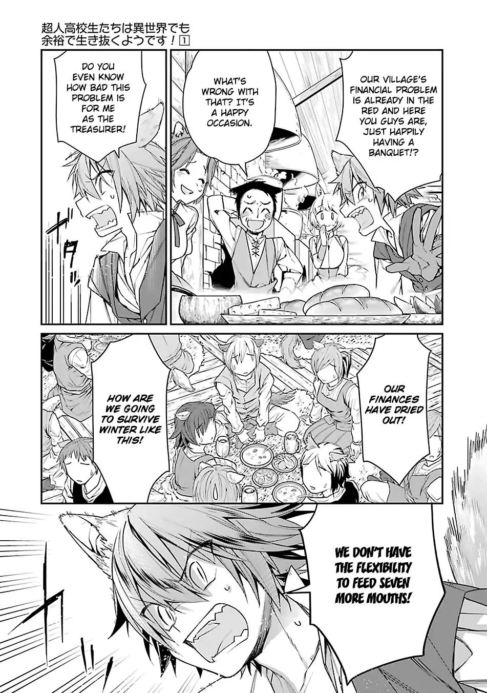 Choujin Koukousei-tachi wa Isekai demo Yoyuu de Ikinuku you desu! Chapter 3 page 9 - Chapter 3: A Hostile Banquet