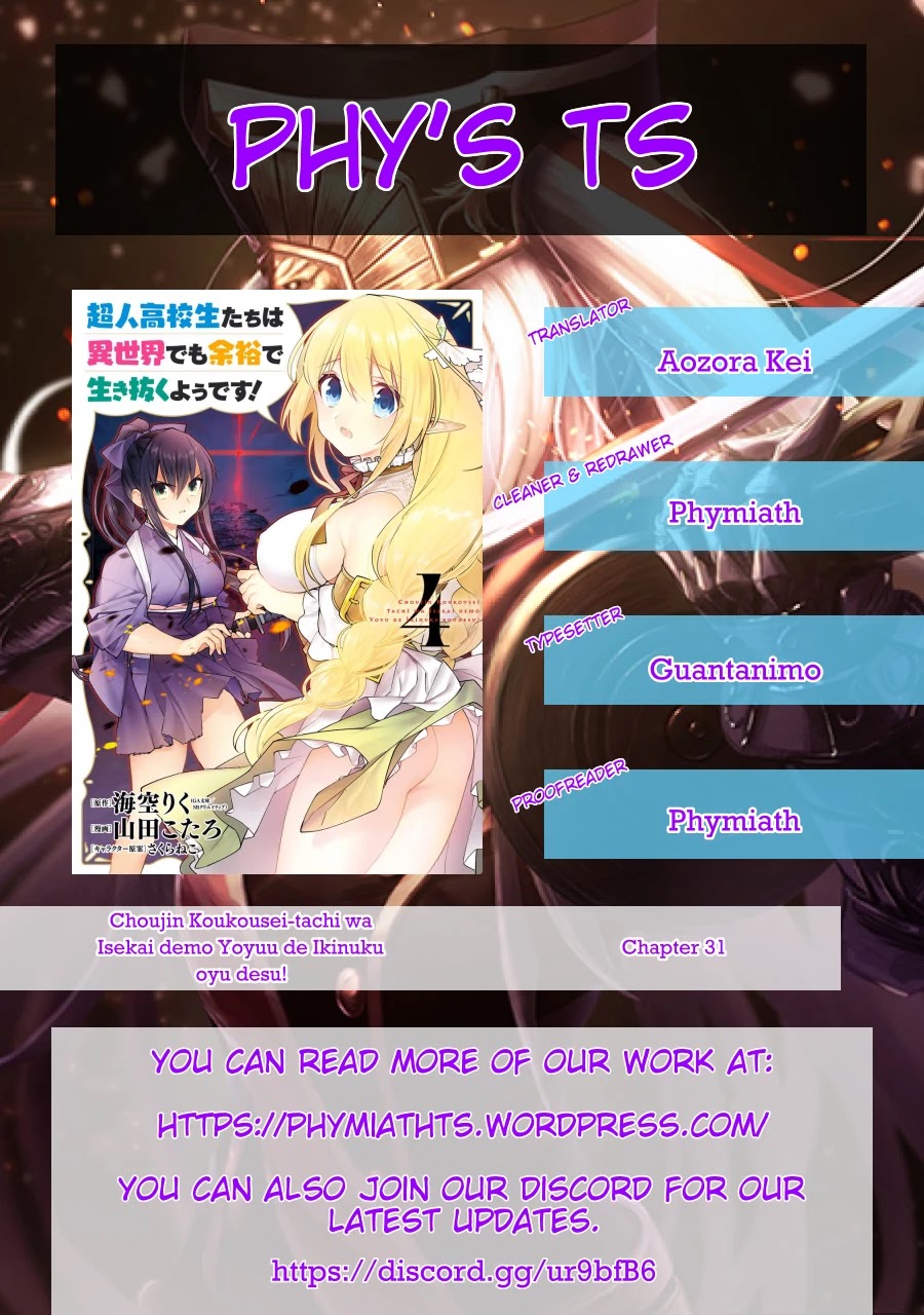 Choujin Koukousei-tachi wa Isekai demo Yoyuu de Ikinuku you desu! Chapter 31 page 15 - Chapter 31: Miracles of God
