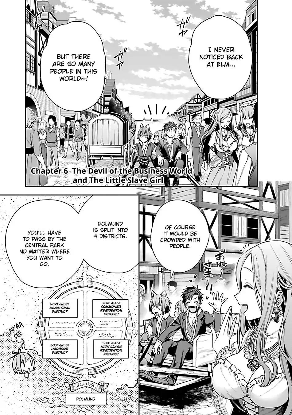 Choujin Koukousei-tachi wa Isekai demo Yoyuu de Ikinuku you desu! Chapter 6 page 1 - Chapter 6: The Devil of the Business World and The Little Slave Girl