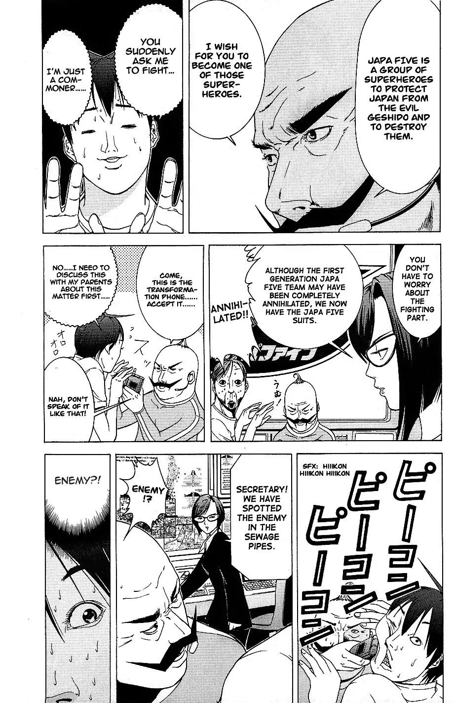 Choumukiryoku Sentai Japafive Chapter 1 page 18 - Chapter 1