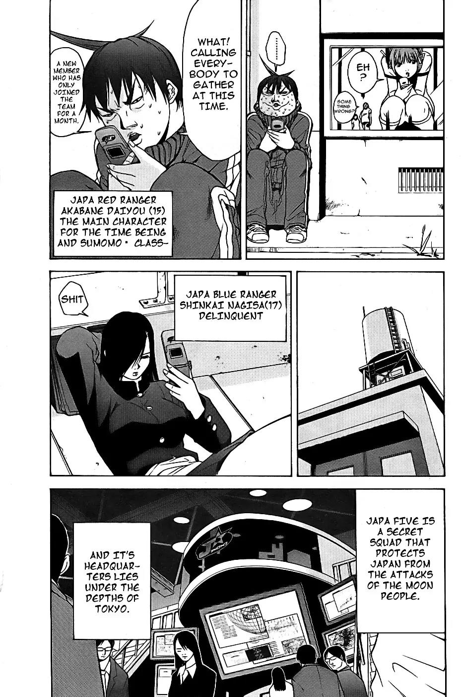 Choumukiryoku Sentai Japafive Chapter 6 page 4 - Chapter 6: Come Even If You Die Once!!