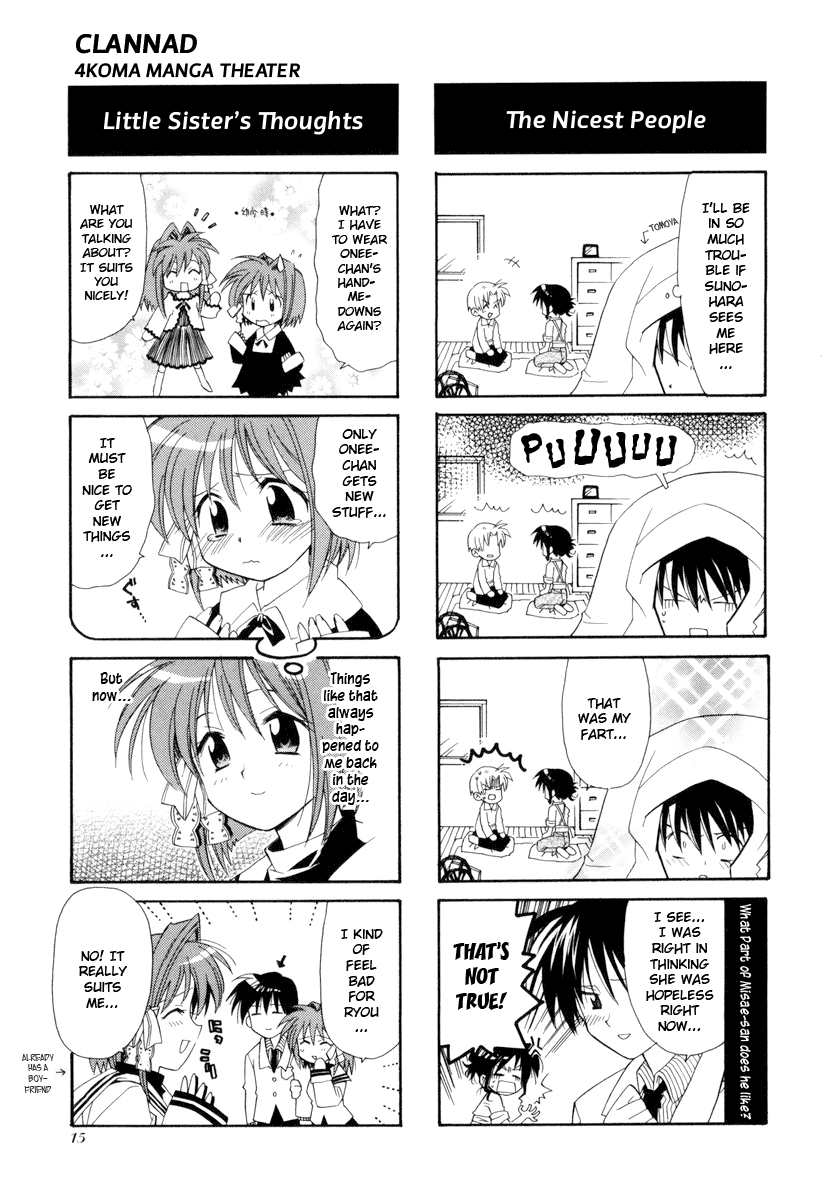 Clannad - 4-Koma Manga Theater Chapter 1.2 page 18 - Chapter 1 v2 : Gang Code of Duty, by Komowata Haruka (+ Clannad Fascinating Illustr...