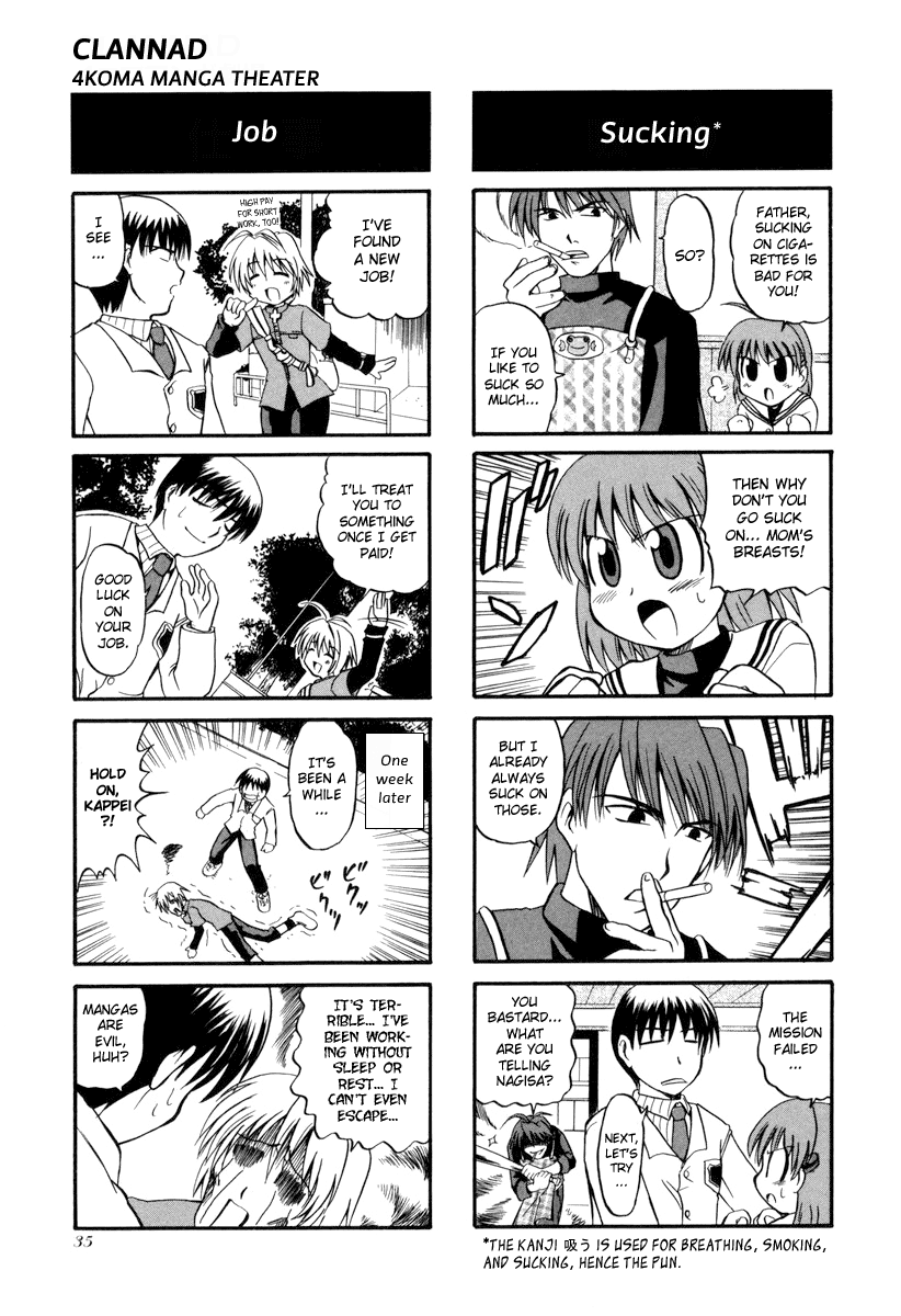 Clannad - 4-Koma Manga Theater Chapter 4.2 page 2 - Chapter 4 v2 : Dash!, by Aiba Yuuya