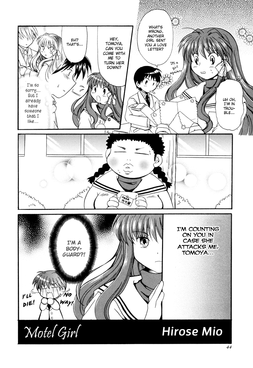 Clannad - 4-Koma Manga Theater Chapter 6.2 page 1 - Chapter 6 v2 : Motel Girl, by Hirose Mio