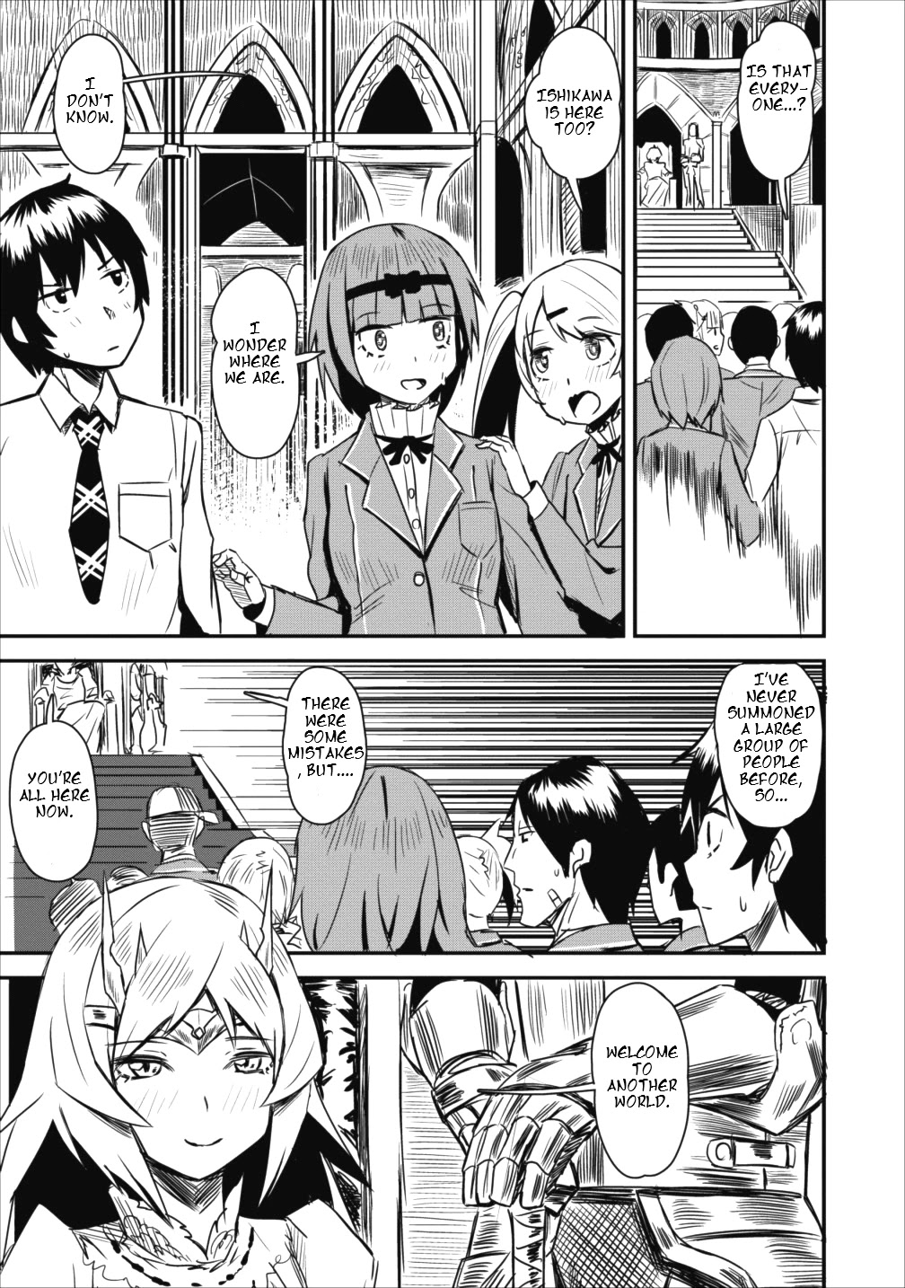 Class-goto Shuudan Teni Shimashita ga, ichiban Tsuyoi Ore wa Saijaku no Shounin ni Gisouchuu Chapter 1 page 35 - Chapter 1