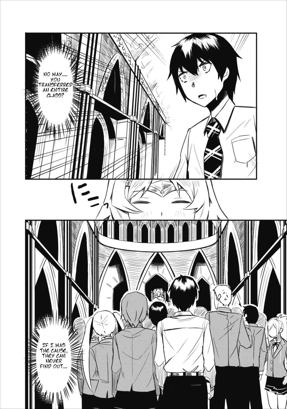 Class-goto Shuudan Teni Shimashita ga, ichiban Tsuyoi Ore wa Saijaku no Shounin ni Gisouchuu Chapter 1 page 36 - Chapter 1