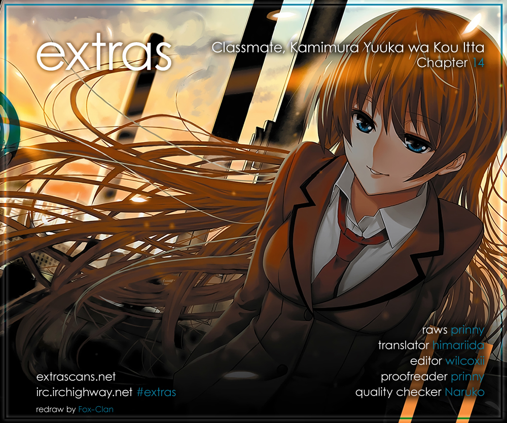 Classmate, Kamimura Yuuka wa Kou Itta. Chapter 14 page 1 - Chapter 14: The 45° Slant Returns