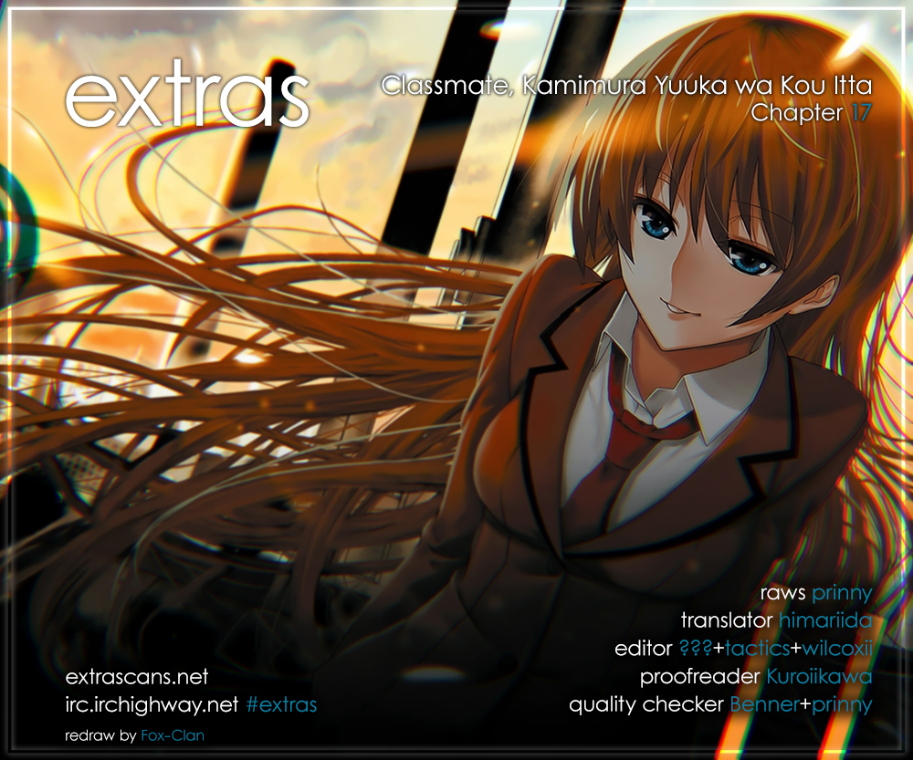 Classmate, Kamimura Yuuka wa Kou Itta. Chapter 17 page 1 - Chapter 17: The Final Blow