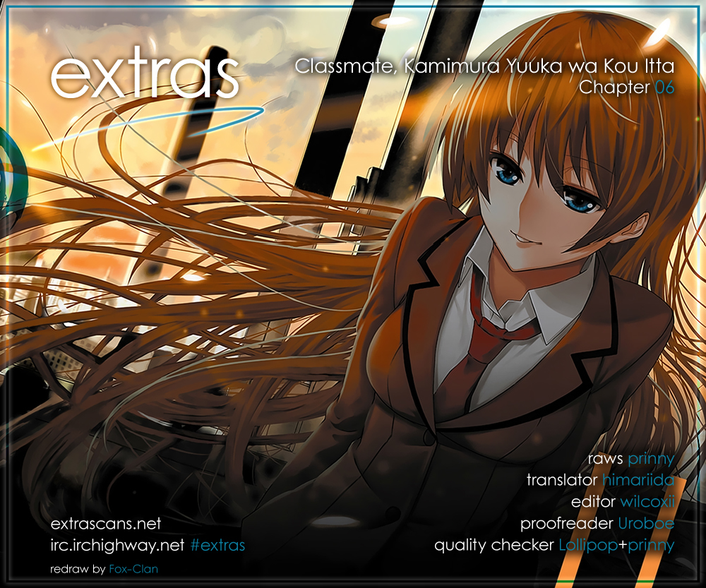 Classmate, Kamimura Yuuka wa Kou Itta. Chapter 6 page 1 - Chapter 6: An Unfortunate Angel