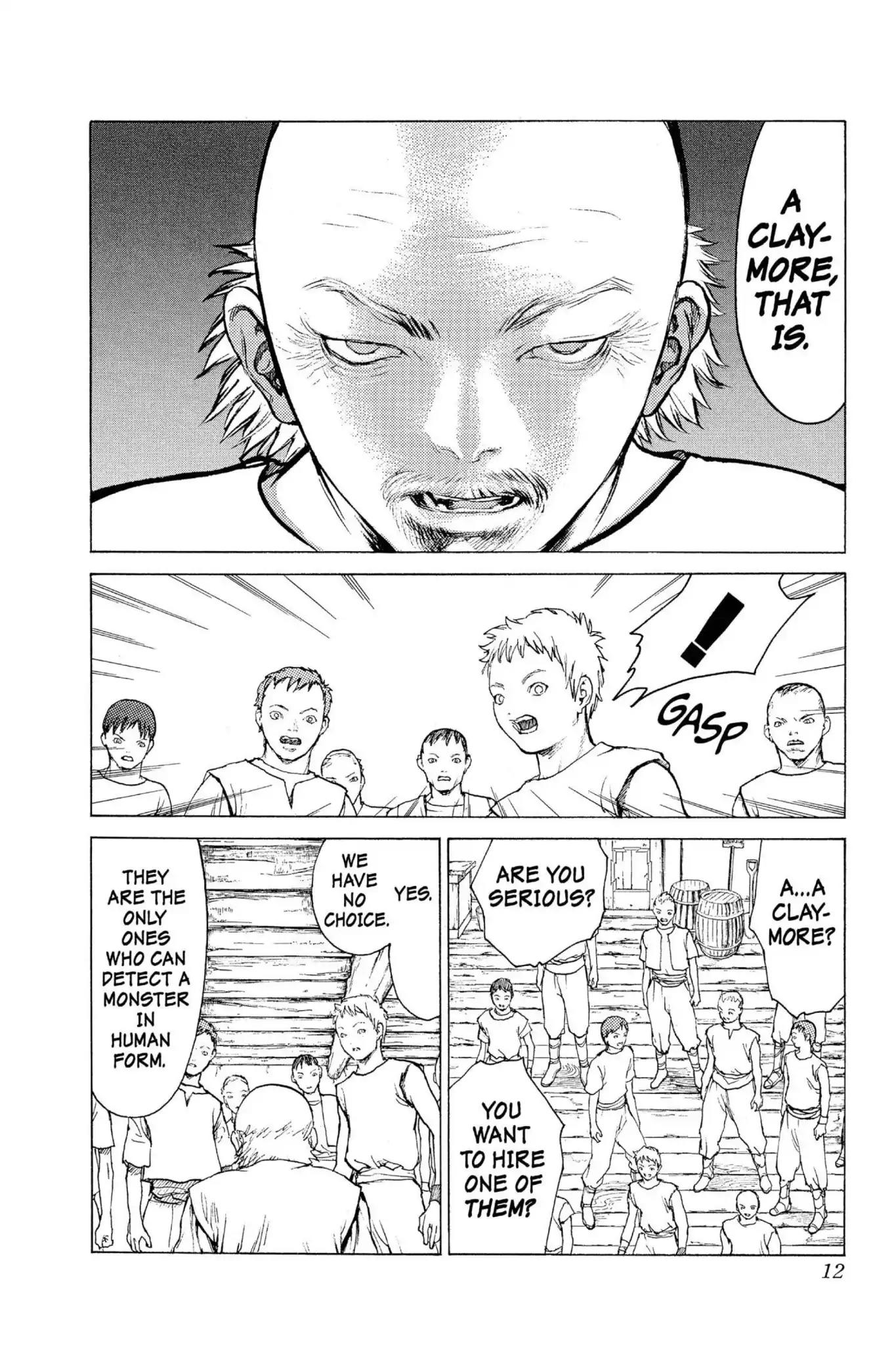 Claymore Chapter 1 page 12 - Chapter 1: Vol.1 Scene 1: Silver-eyed Slayer