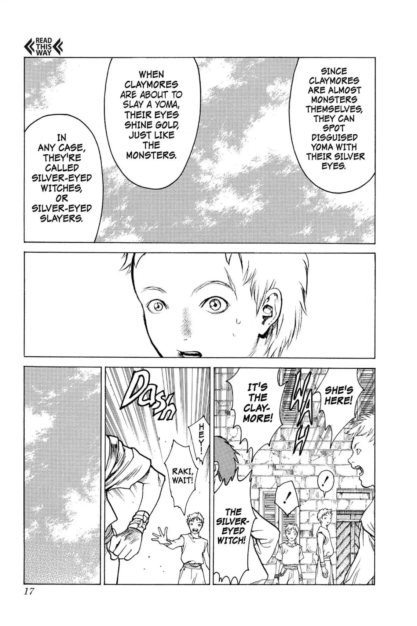 Claymore Chapter 1 page 17 - Chapter 1: Vol.1 Scene 1: Silver-eyed Slayer