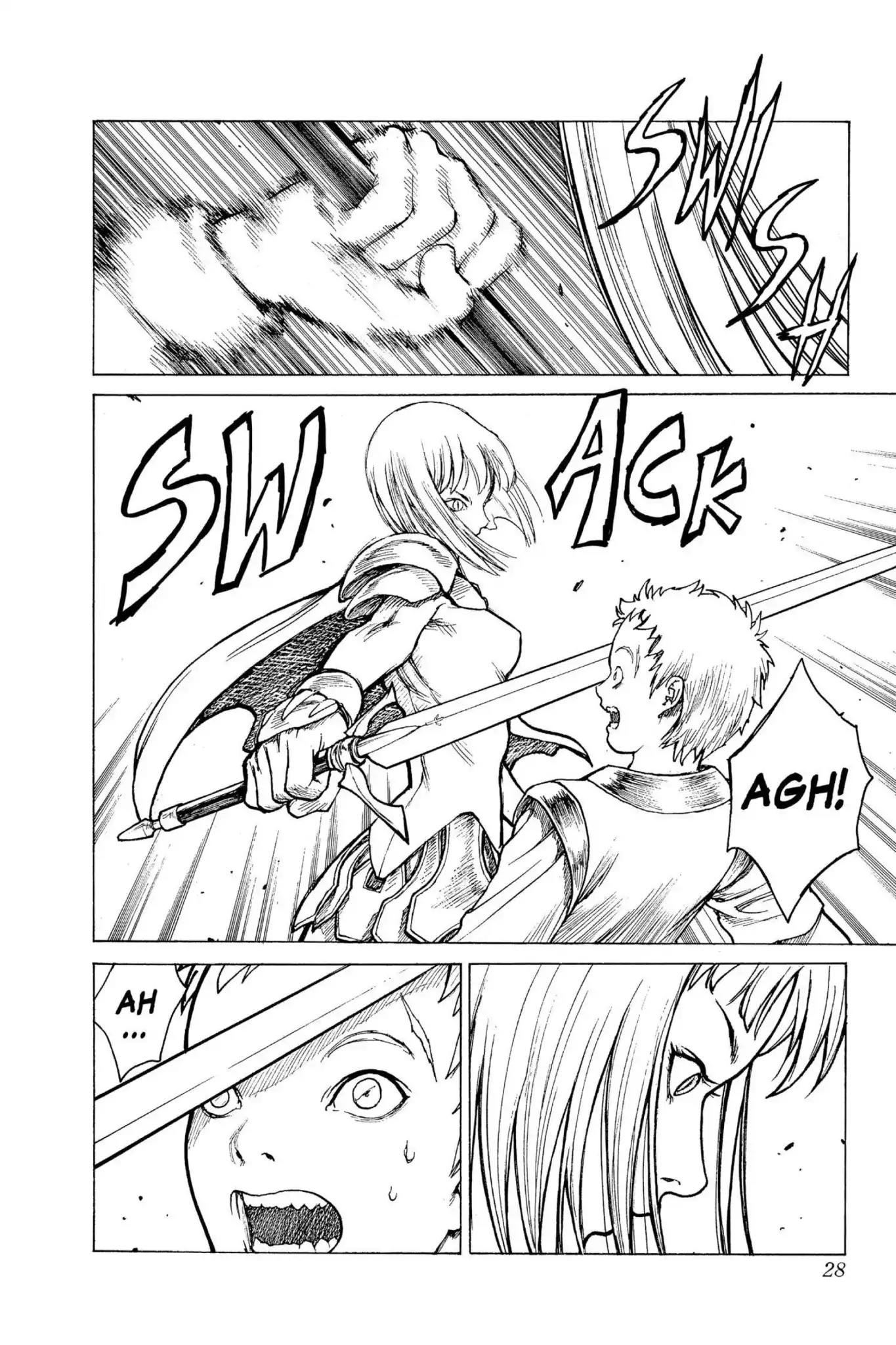Claymore Chapter 1 page 28 - Chapter 1: Vol.1 Scene 1: Silver-eyed Slayer