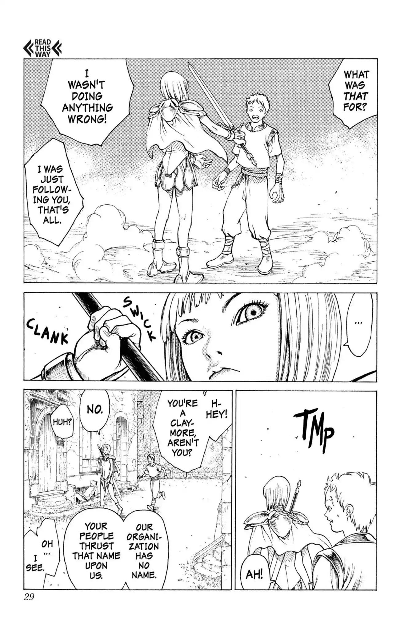 Claymore Chapter 1 page 29 - Chapter 1: Vol.1 Scene 1: Silver-eyed Slayer