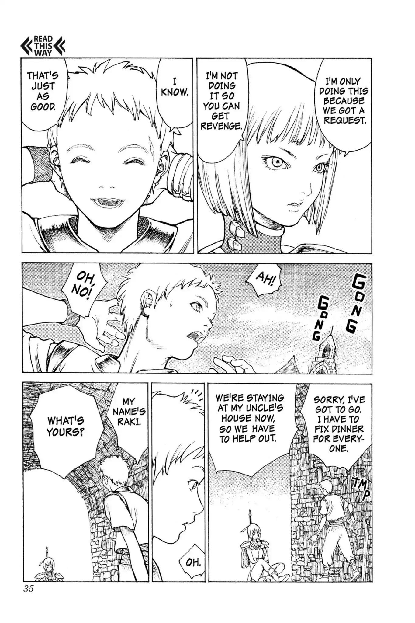 Claymore Chapter 1 page 35 - Chapter 1: Vol.1 Scene 1: Silver-eyed Slayer