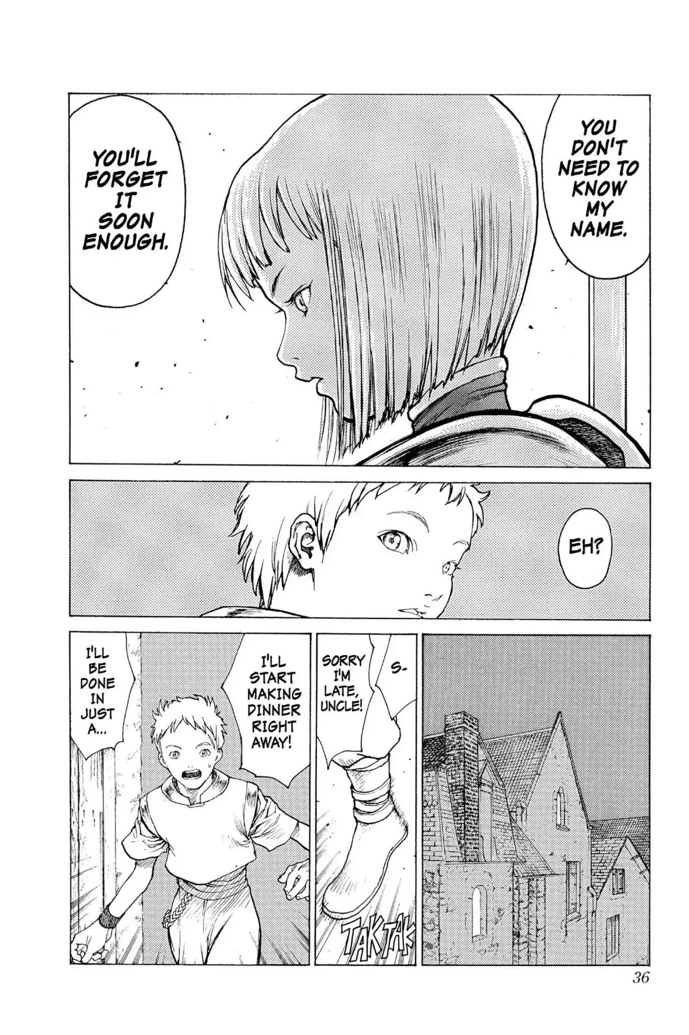 Claymore Chapter 1 page 36 - Chapter 1: Vol.1 Scene 1: Silver-eyed Slayer