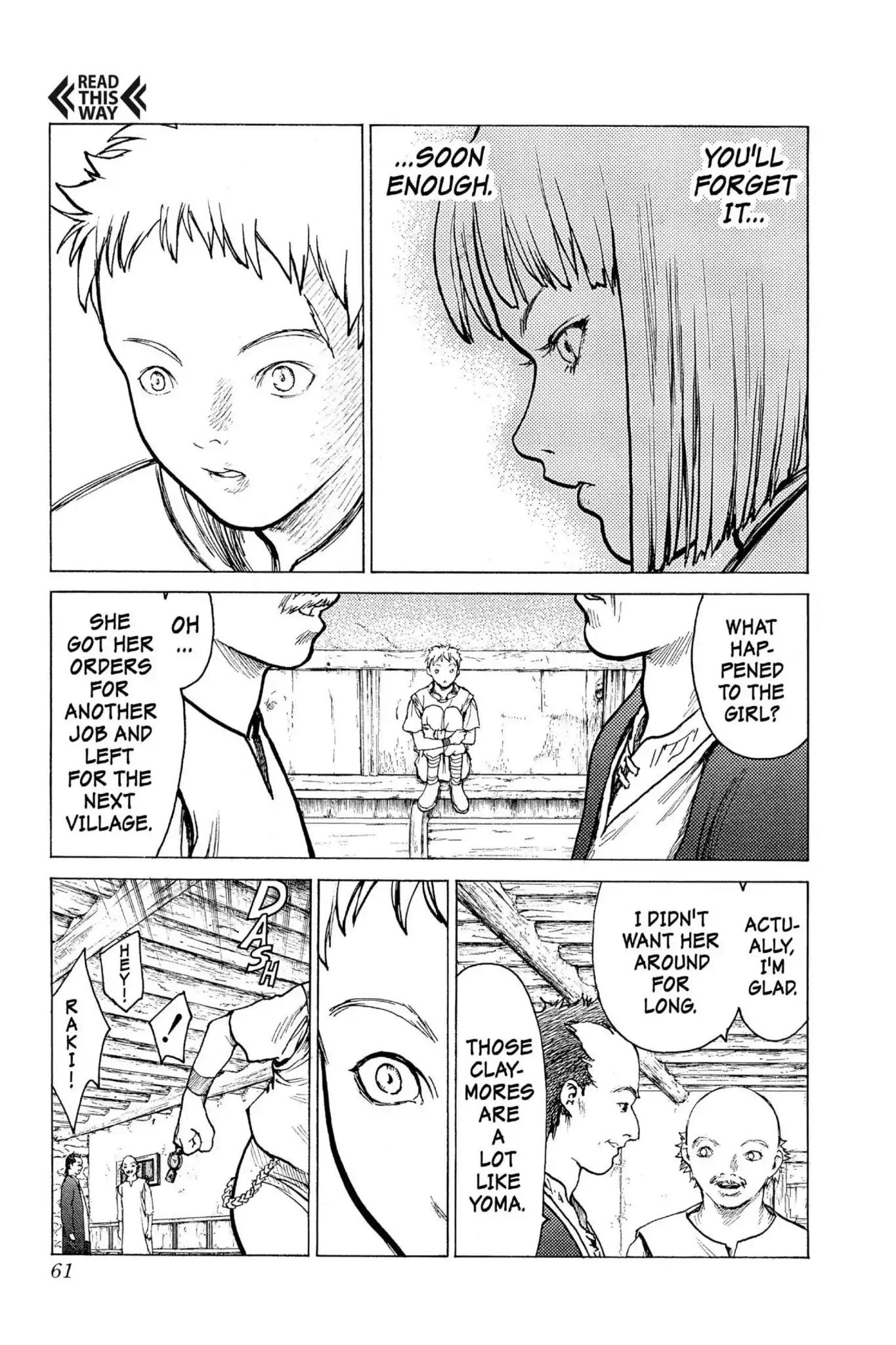 Claymore Chapter 1 page 60 - Chapter 1: Vol.1 Scene 1: Silver-eyed Slayer