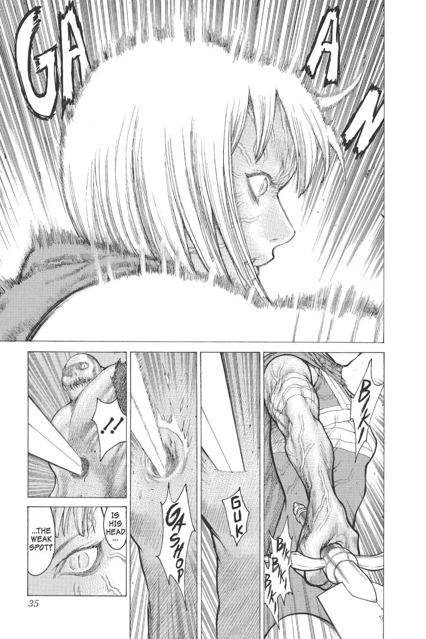 Claymore Chapter 10 page 34 - Chapter 10: Vol.3 Scene 10: Darkness in Paradise, Part 6