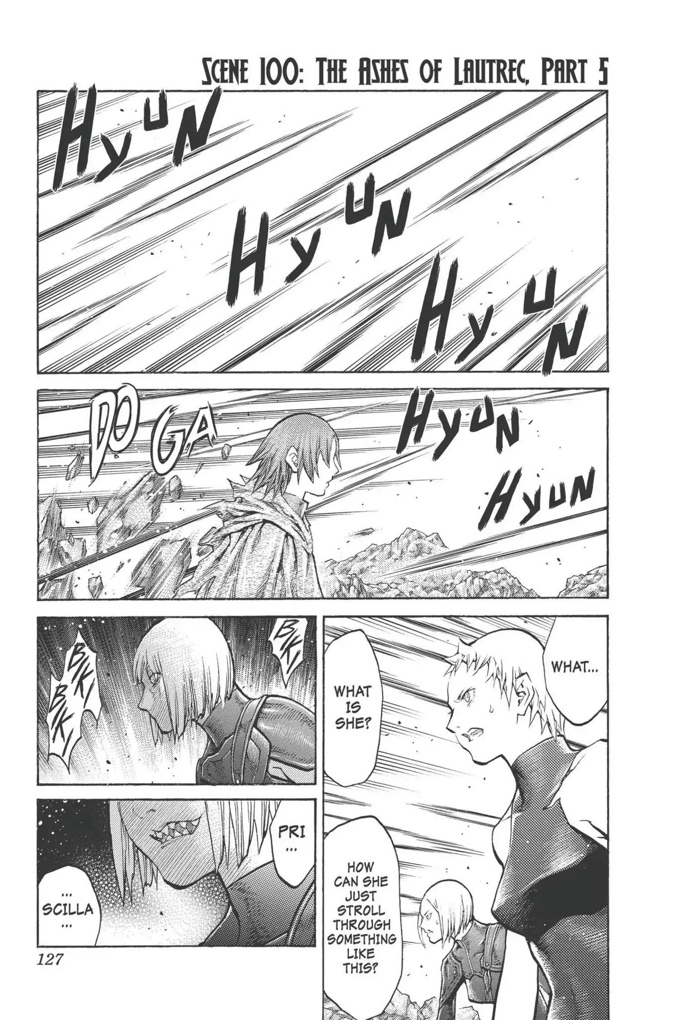 Claymore Chapter 100 page 1 - Chapter 100: Vol.18 Scene 100: The Ashes of Lautrec, Part 5