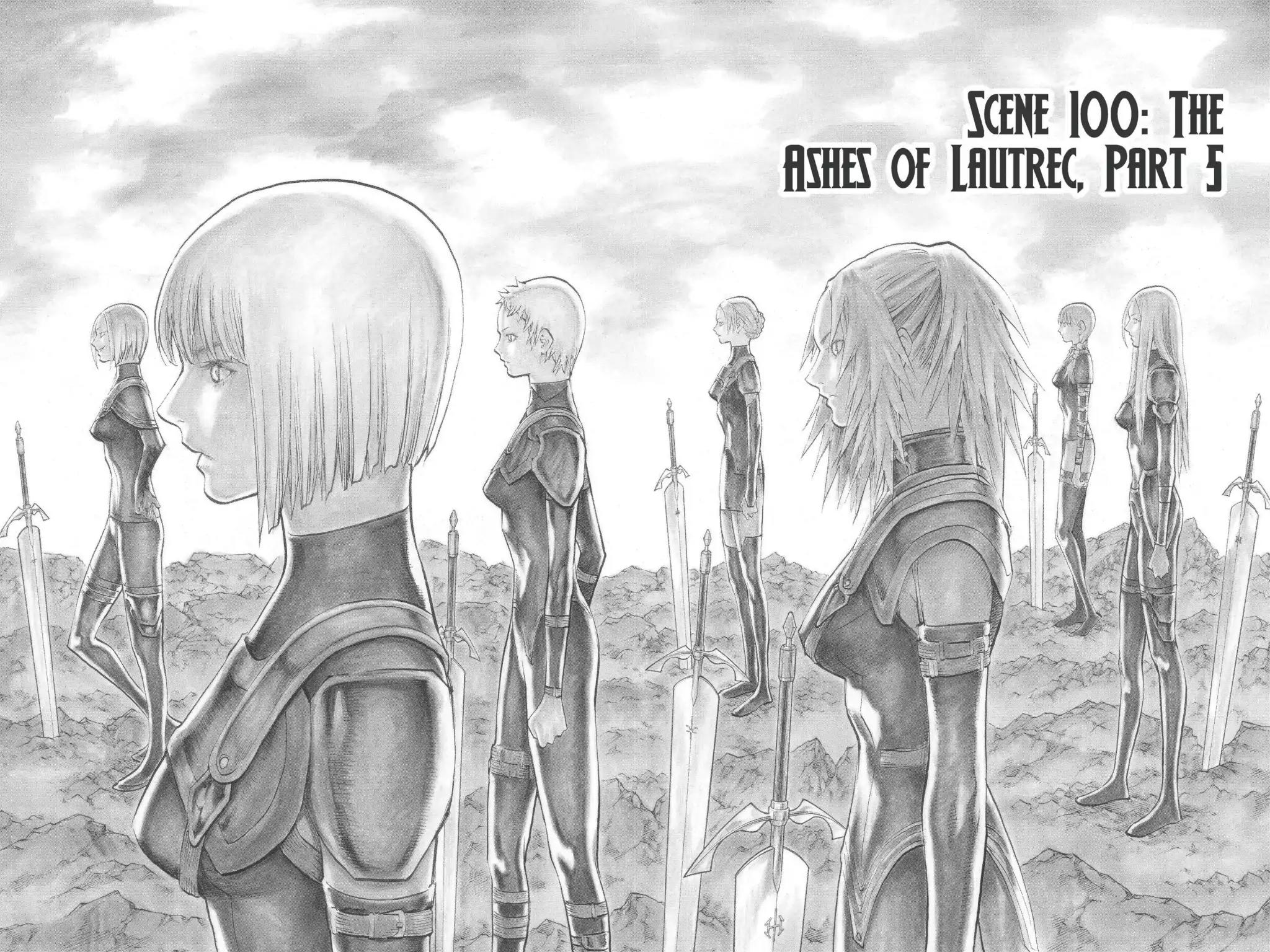 Claymore Chapter 100 page 2 - Chapter 100: Vol.18 Scene 100: The Ashes of Lautrec, Part 5